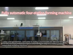 4역 진공형 기계로 플라스틱 과일 상자를 만듭니다.